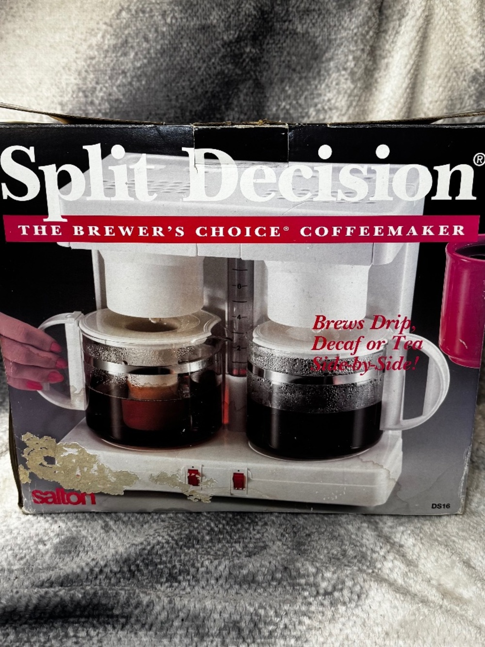 Vintage Salton Split Decision Dual Coffee Tea Maker In White DS-16 Pre-owned